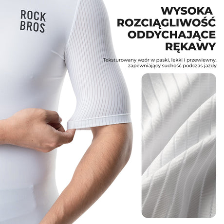 ROCKBROS Męska Koszulka Rowerowa Krótki Rękaw, Oddychająca i Odblaskowa Koszulki