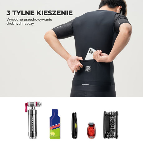 ROCKBROS Męska Koszulka Rowerowa Krótki Rękaw, Oddychająca i Odblaskowa Koszulki