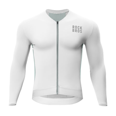 ROCKBROS Męska Koszulka Rowerowa z Długim Rękawem Szybkoschnący-YDCX005 KoszulkiBiałe S