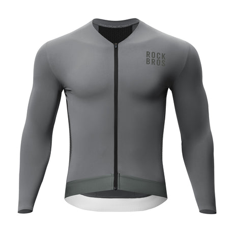 ROCKBROS Męska Koszulka Rowerowa z Długim Rękawem Szybkoschnący-YDCX005 KoszulkiJasnoszary S