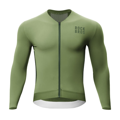 ROCKBROS Męska Koszulka Rowerowa z Długim Rękawem Szybkoschnący-YDCX005 KoszulkiSzmaragdowa Zieleń S