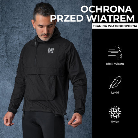 ROCKBROS Męska Kurtka Rowerowa Wiatroszczelna, Lekka I Oddychająca-YDWT013 Kurtki