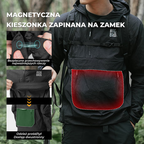 ROCKBROS Męska Kurtka Rowerowa Wiatroszczelna, Lekka I Oddychająca-YDWT013 Kurtki