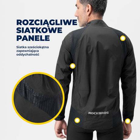 ROCKBROS Męska Kurtka Rowerowa Wodoodporna, Wiatroszczelna i Oddychająca-YPY027 Kurtki