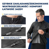 ROCKBROS Męska Kurtka Rowerowa Wodoodporna, Wiatroszczelna i Oddychająca-YPY027 Kurtki
