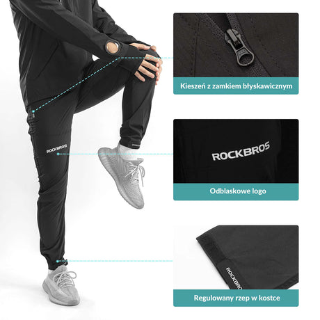 ROCKBROS Zestawy Odzieży Męski Składający Się Z Kurtki Typu Softshell I Spodni Z Podszewką Zestawy odzieży