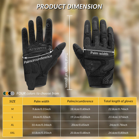 ROCKBROS Męskie Rękawice Motocyklowe z Ekranem Dotykowym-MT003 Rękawiczki