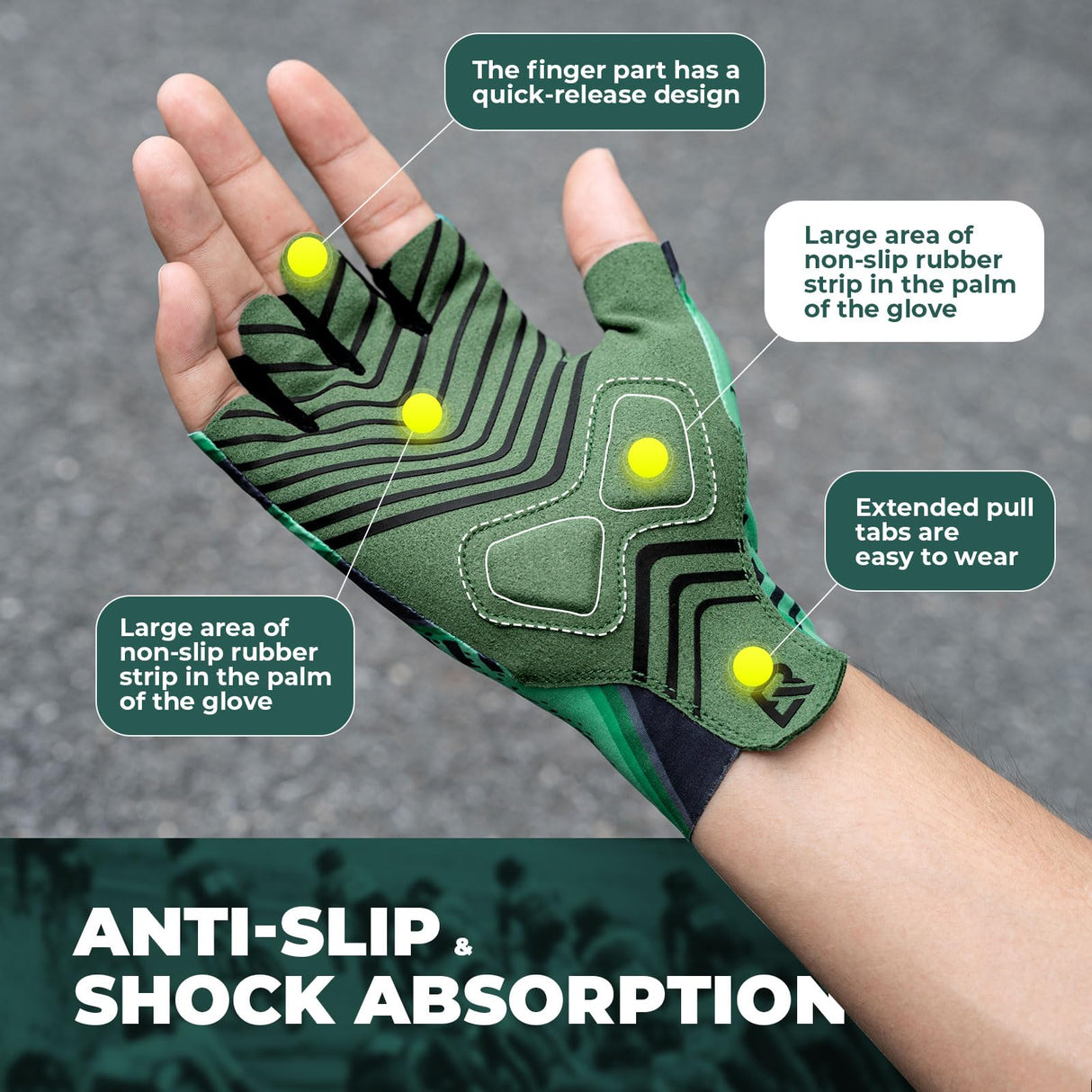 ROCKBROS Męskie Letnie Rękawiczki Rowerowe z Półpalcami, Oddychające-S341-1 Rękawiczki