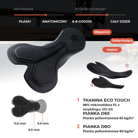 ROCKBROS Męskie Spodenki Rowerowe Endurance Z Elastic Interface® Wkładką - YDDK013 Spodenki