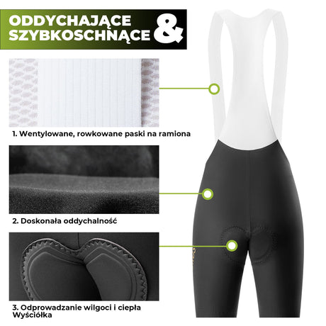 ROCKBROS Męskie Spodenki Rowerowe Z Szelkami, Oddychające Amortyzujące I Wyściełane-YDDK008 Spodnie rowerowe na szelkach