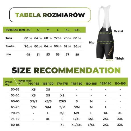 ROCKBROS Męskie Spodenki Rowerowe Z Szelkami, Oddychające Amortyzujące I Wyściełane-YDDK008 Spodnie rowerowe na szelkach