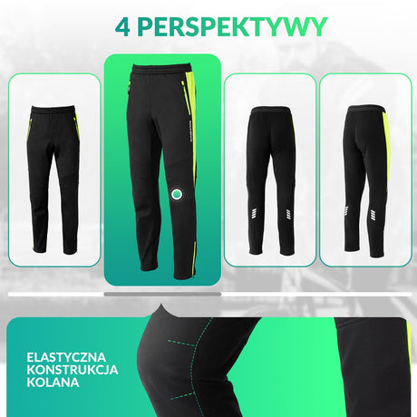 ROCKBROS Męskie Spodnie Rowerowe Zimowe Ciepłe, Regulowane Nogawki Spodni