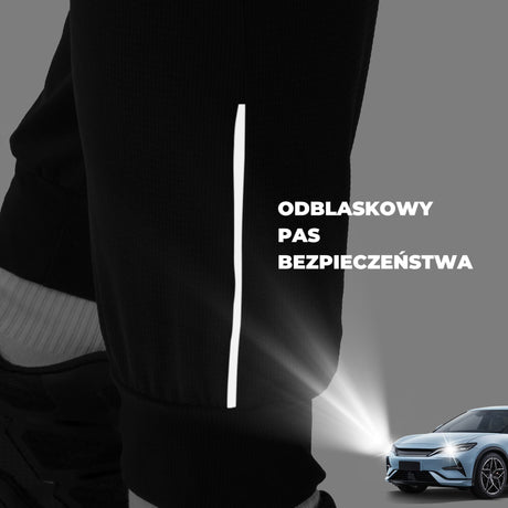 ROCKBROS Cienkie Spodnie Męskie Rowerowe z Odblaskowymi Paskami Spodnie