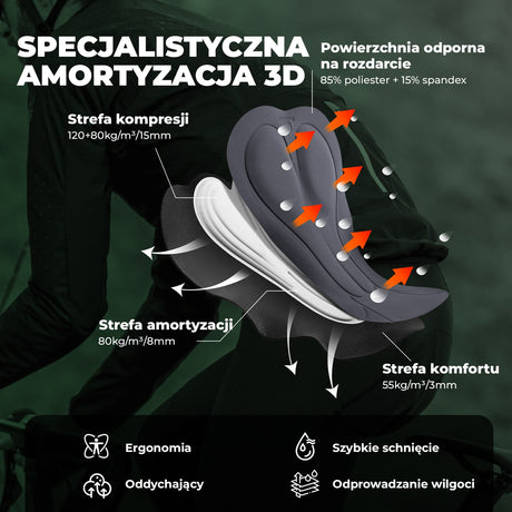 ROCKBROS Męskie Spodnie Rowerowe na Szelkach-YDCK008-1 Spodnie rowerowe na szelkach