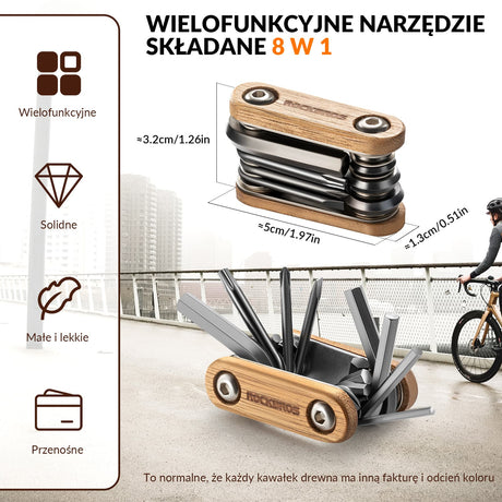 ROCKBROS Mini Narzędzia Do Naprawy Roweru 8 W 1 Wielofunkcyjny Składany Narzędzia do naprawy roweru