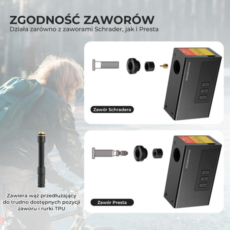 ROCKBROS Mini Elektryczne Pompki Rowerowa z Manometrem Maks. 120 PSI-AS240 PRO Elektryczne pompki