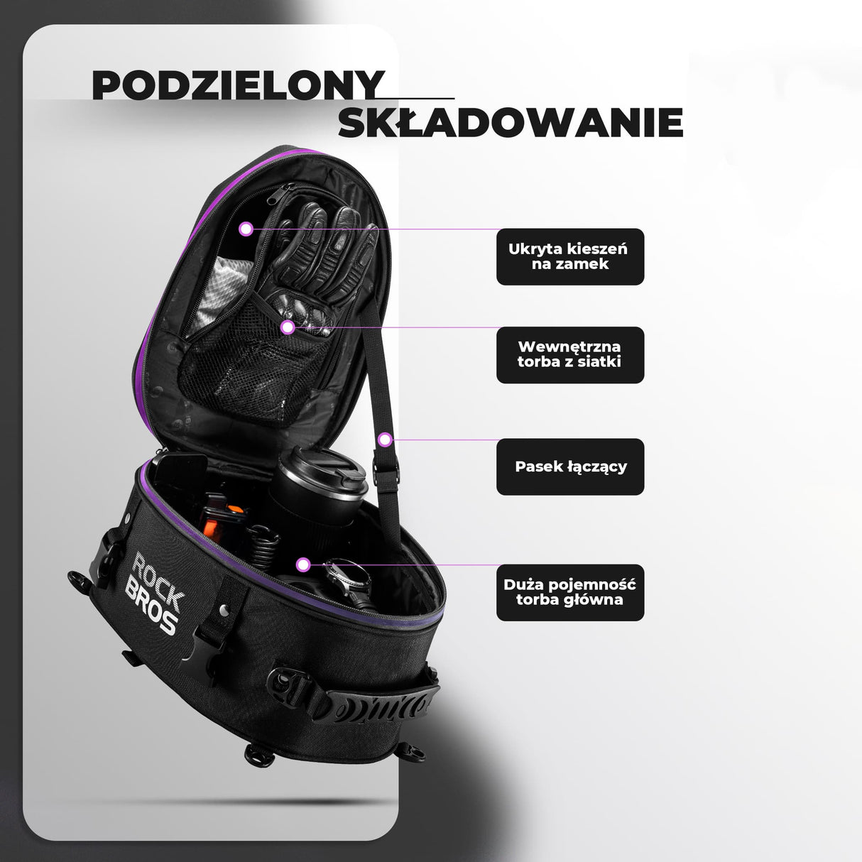 ROCKBROS Motocyklowa Torba na Siedzenie 12,5L-MTB003 Torby i sakwy motocyklowe