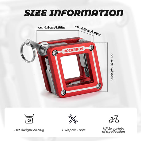 ROCKBROS Narzędzie 8 w 1 do Naprawy, Wielofunkcyjne, Przenośne Narzędzia do naprawy roweru