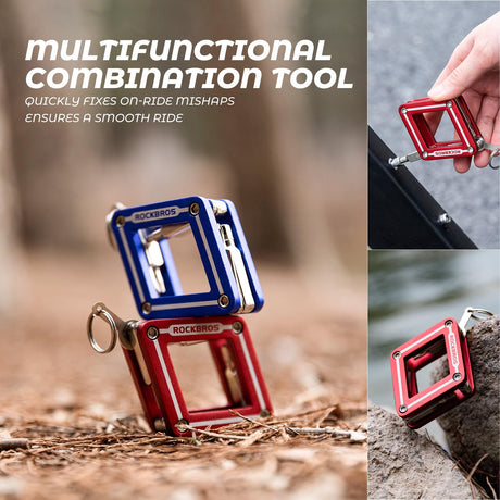 ROCKBROS Narzędzie 8 w 1 do Naprawy, Wielofunkcyjne, Przenośne Narzędzia do naprawy roweru