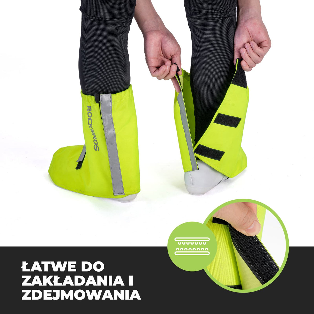 ROCKBROS Zimowe Ochraniacze na Buty Rowerowe Ciepłe i Odblaskowe-D91 Ochraniacze na buty
