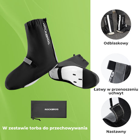 ROCKBROS Zimowe Ochraniacze na Buty Rowerowe Ciepłe i Odblaskowe-D91 Ochraniacze na buty