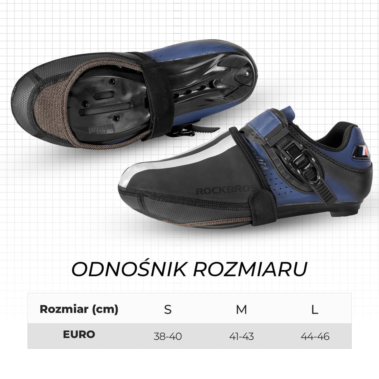 ROCKBROS Półbuty Ochraniacze Zimowe Antypoślizgowe i Ciepłe Połowa Dłoni Ochraniacze na buty