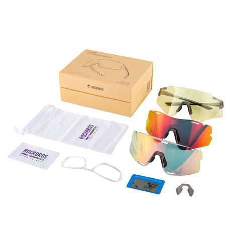 ROCKBROS Okulary Fotochromowe/ Polaryzacyjne 3 pary soczewek wymiennych, ochrona UV