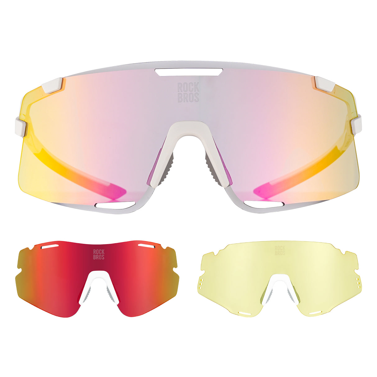 ROCKBROS Okulary Fotochromowe/ Polaryzacyjne 3 pary soczewek wymiennych, ochrona UV