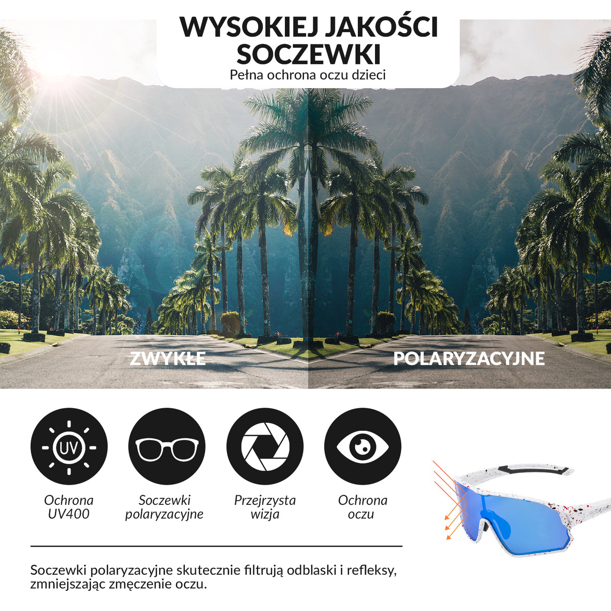 Dziecięce Okulary Rowerowe Polaryzacyjne