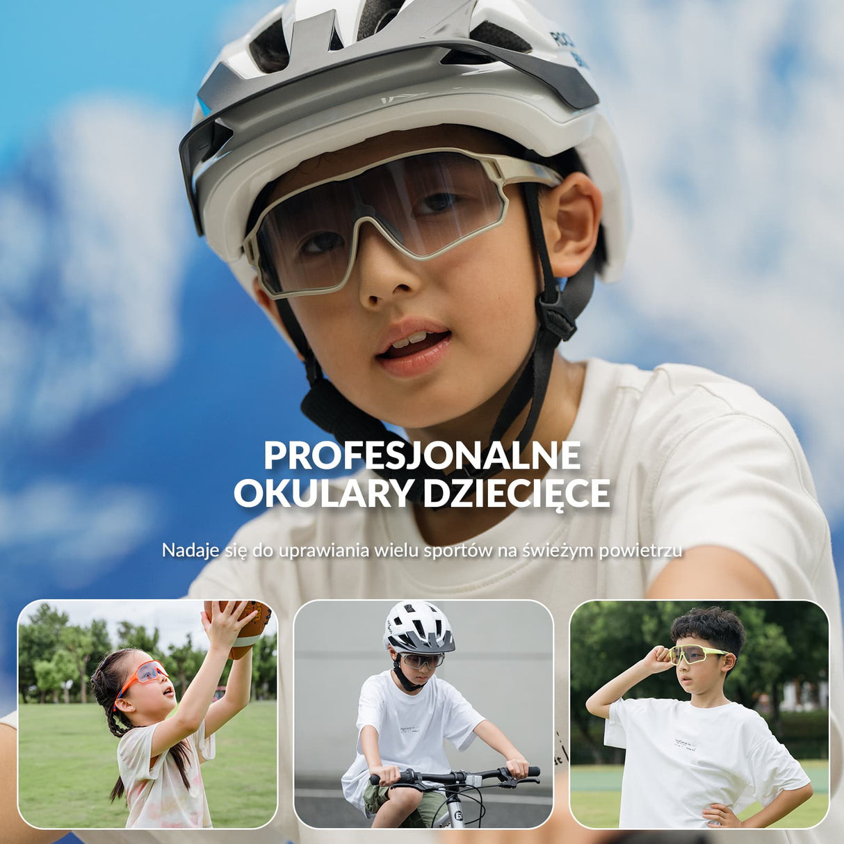 Okulary Rowerowe Dziecięce Samoprzyciemniające Ochrona UV400-SP314