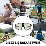 ROCKBROS Elektroniczne Okulary Rowerowe Z Soczewkami Fotochromowymi I Polaryzacyjnymi-SP280 Okulary i gogle