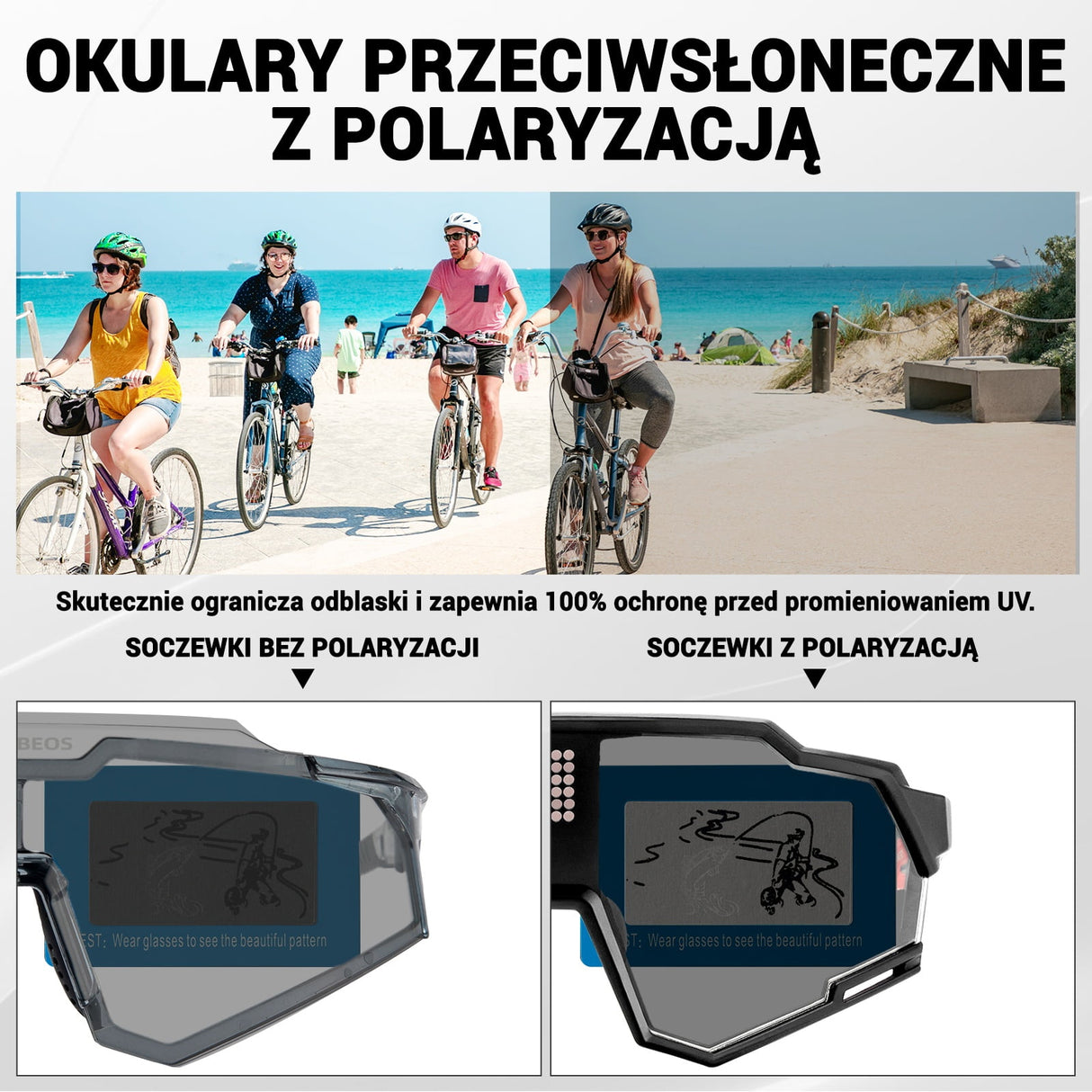 ROCKBROS Elektroniczne Okulary Rowerowe Z Soczewkami Fotochromowymi I Polaryzacyjnymi-SP280 Okulary i gogle