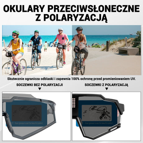 ROCKBROS Elektroniczne Okulary Rowerowe Z Soczewkami Fotochromowymi I Polaryzacyjnymi-SP280 Okulary i gogle