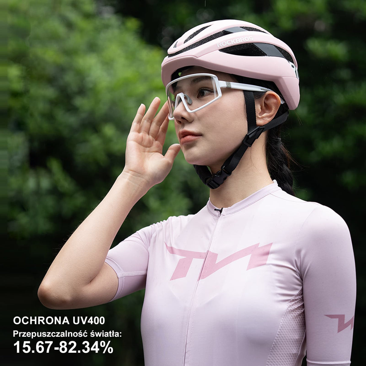 ROCKBROS Okulary Rowerowe Fotochromowe Z Powłoką Przeciwmgielną-Bialy