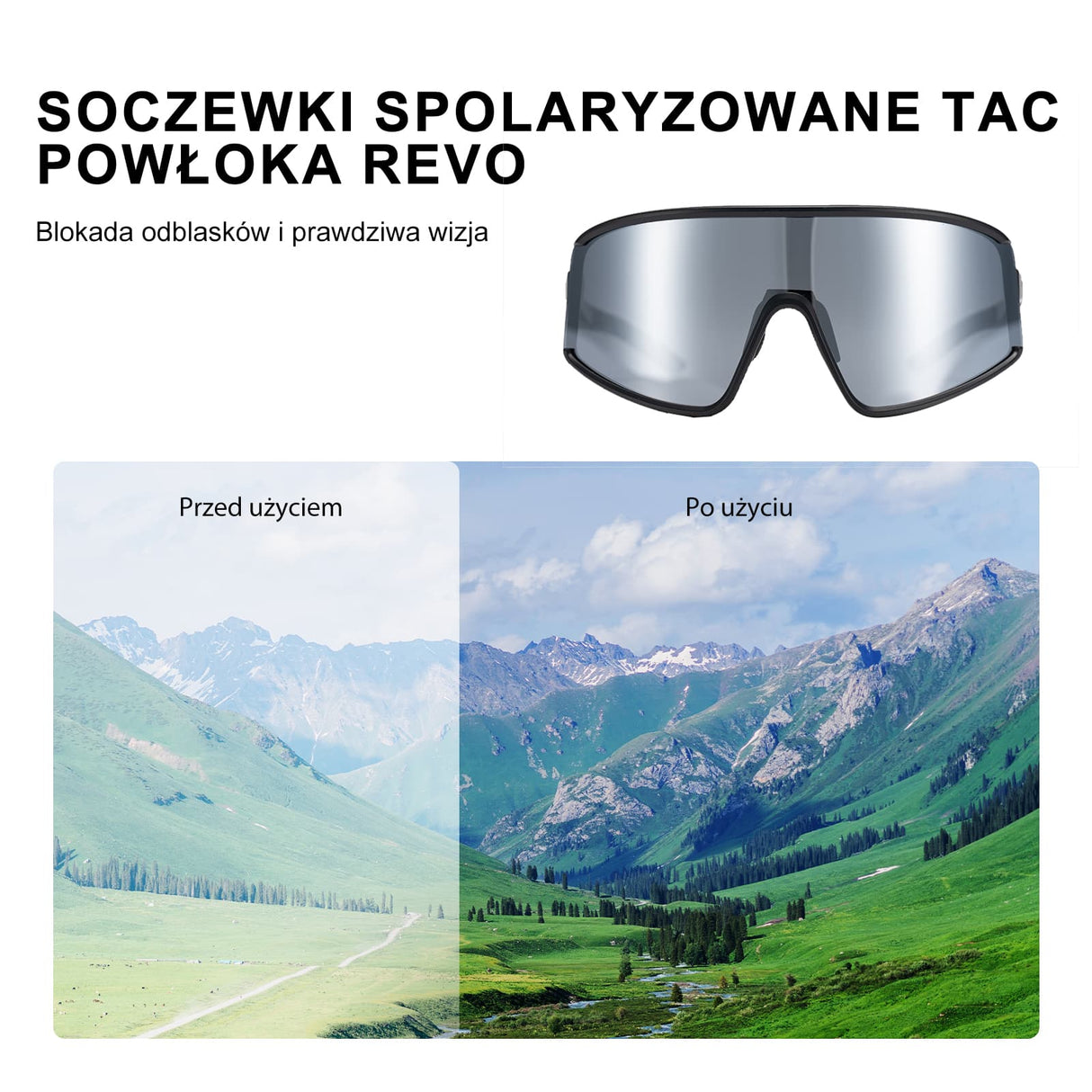Okulary Rowerowe Polaryzacyjne Ultralekkie Ochrona UV400 4 Kolory-SP376