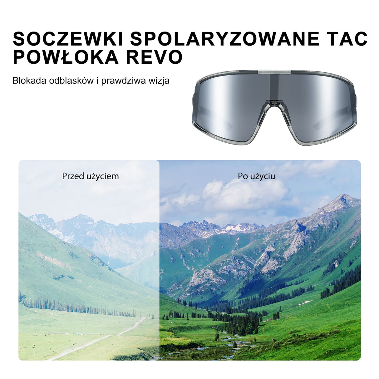 Okulary Rowerowe Polaryzacyjne Ultralekkie Ochrona UV400 4 Kolory-SP376