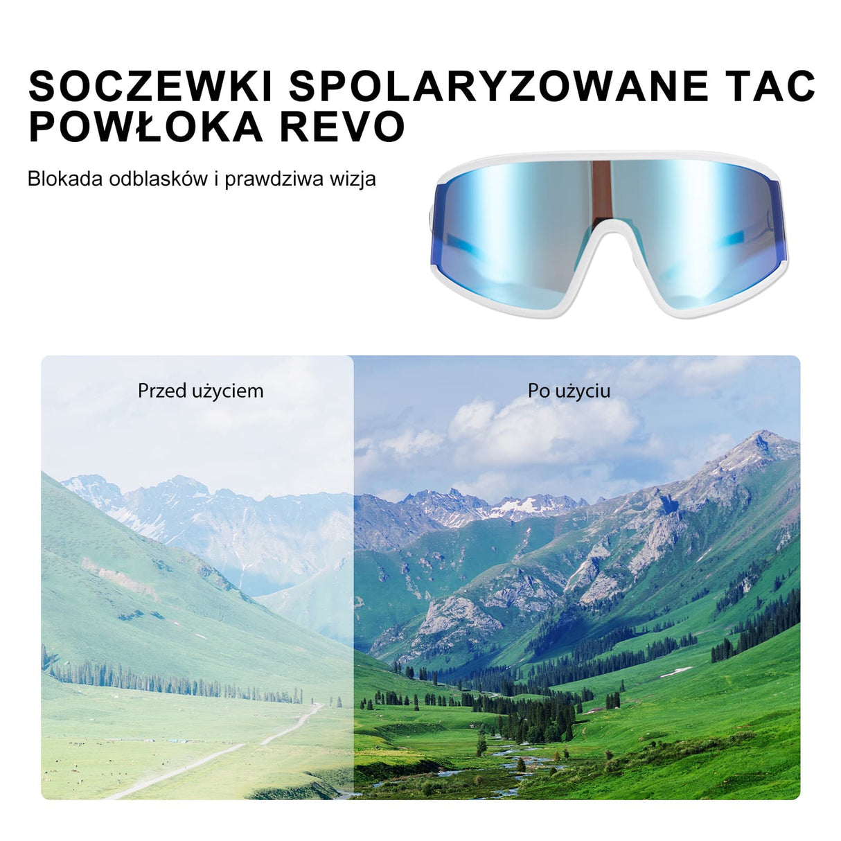 Okulary Rowerowe Polaryzacyjne Ultralekkie Ochrona UV400 4 Kolory-SP376