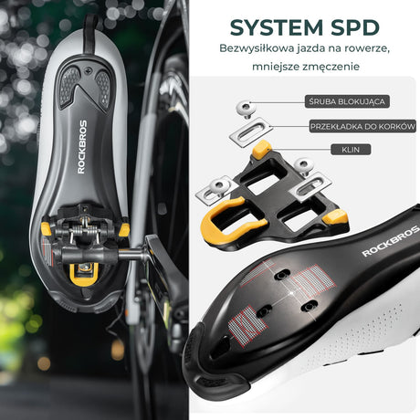 ROCKBROS Pedały Rowerowe SPD z Regulowanym Napięciem Włókno Węglowe-RD9 Pedały rowerowe