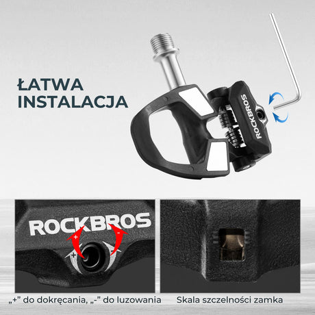 ROCKBROS Pedały Rowerowe SPD z Regulowanym Napięciem Włókno Węglowe-RD9 Pedały rowerowe