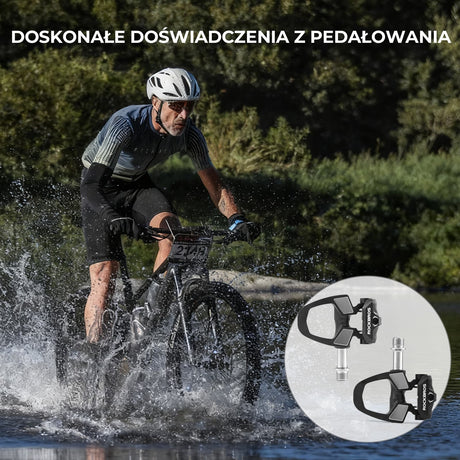 ROCKBROS Pedały Rowerowe SPD z Regulowanym Napięciem Włókno Węglowe-RD9 Pedały rowerowe