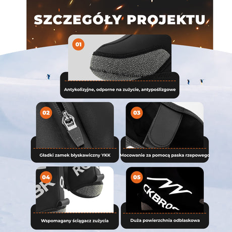 ROCKBROS Pokrowce na Buty Rowerowe Zimowe z Akumulatorem 5000 mAh-D86 Ochraniacze na buty