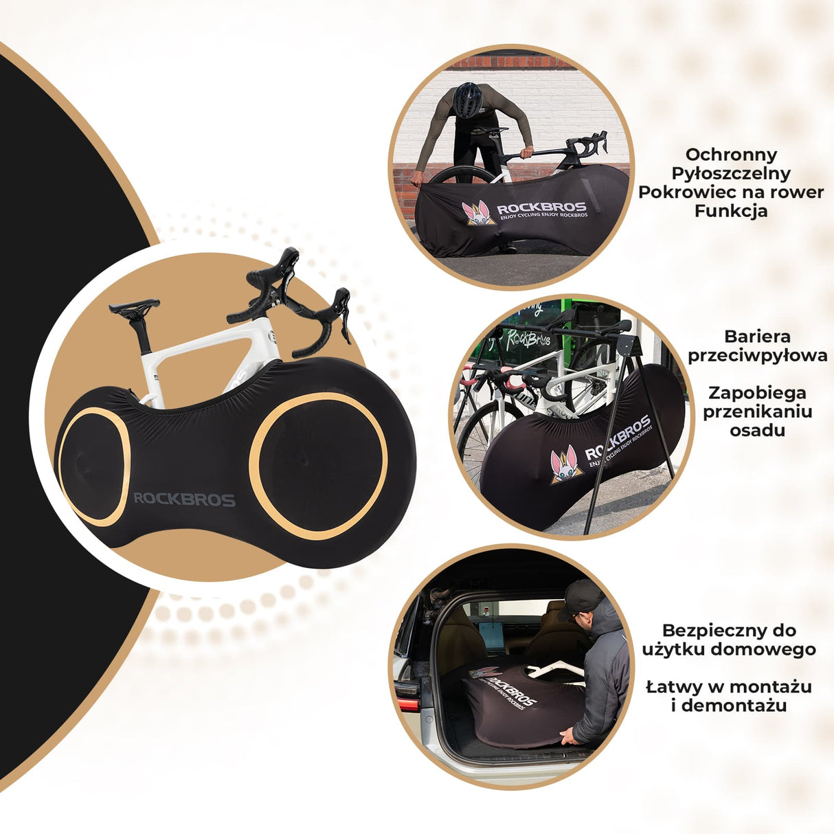 ROCKBROS Pokrowiec na Rower 26–29″-D95 Pokrowiec na rower