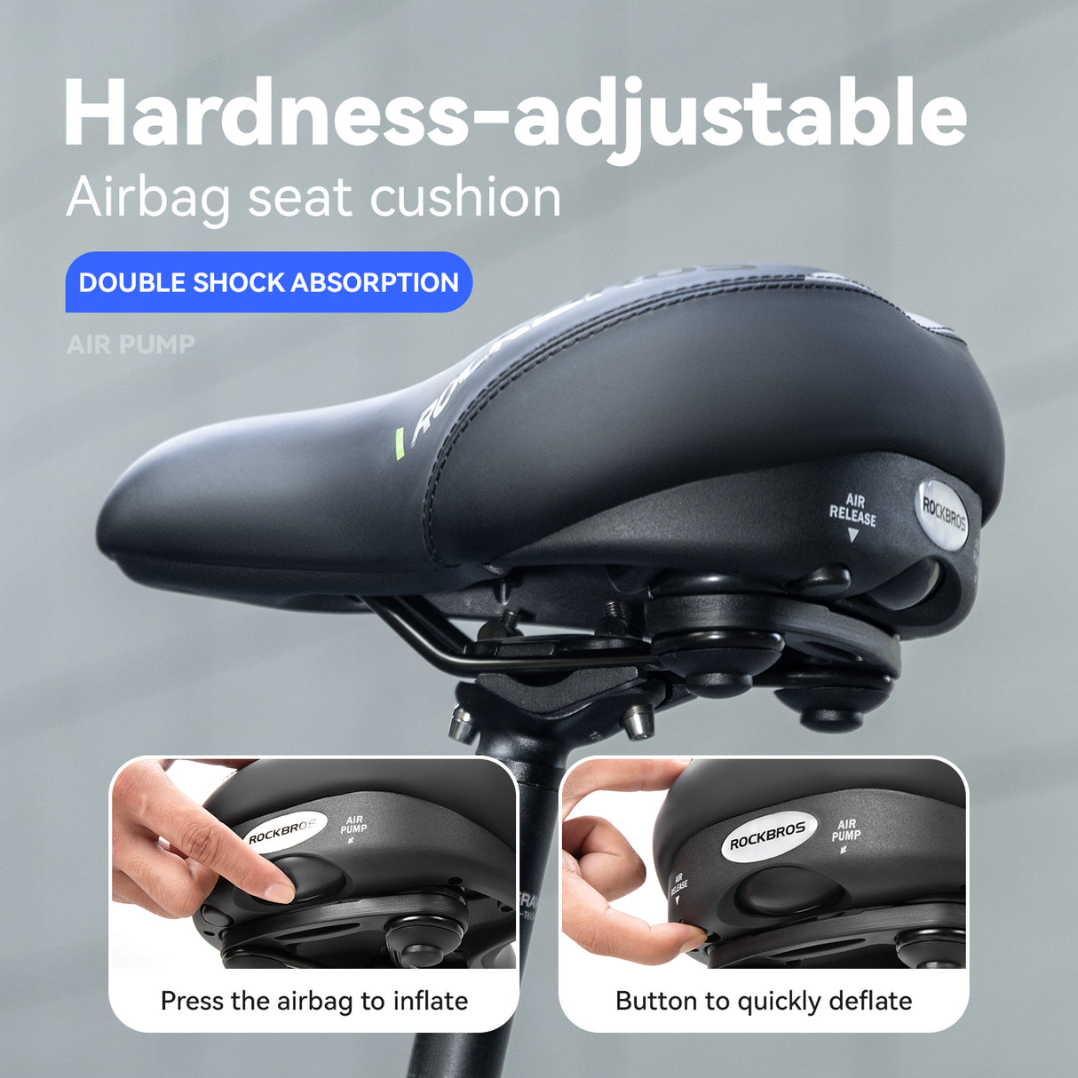 ROCKBROS Regulowane Pompowane Siodełko Rowerowe-V20 Siodełka rowerowe