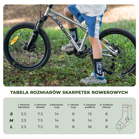 ROCKBROS Dziecięce Sportowe Skarpetki Oddychające, Kompresyjne i Amortyzujące Skarpetka