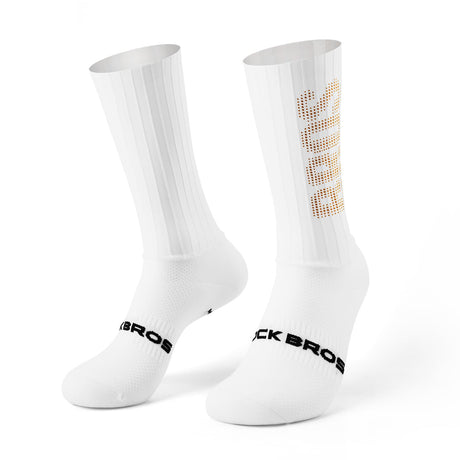 ROCKBROS Skarpety Profesjonalne Kompresyjne Kolarskie do Połowy łydki-YDWZ001 SkarpetkaBiałe S