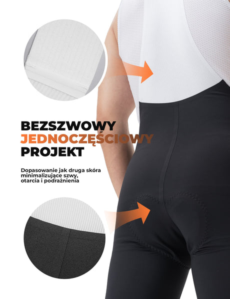 ROCKBROS Profesjonalne Spodenki Rowerowe Technologia Elastic Interface® I Bezpieczeństwo-YDCK009-1 Spodnie rowerowe na szelkach
