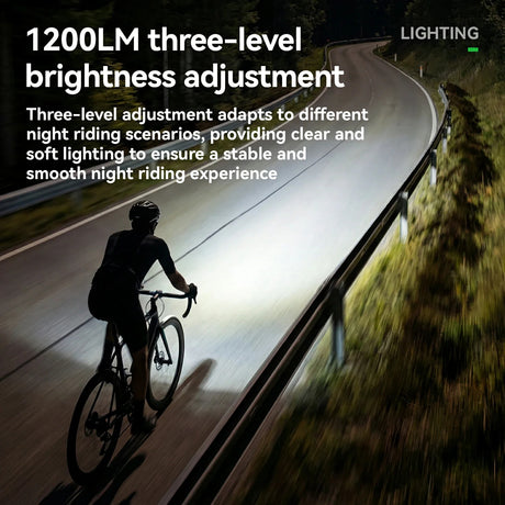 ROCKBROS Lampka Rowerowa Przednia 1200 lm-QC1200 Światła rowerowe