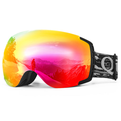 ROCKBROS Qunature Gogle Śnieżne Ochrona UV Podwójne Soczewki Przeciwmgielne-Q23-005 Gogle narciarskieCzarny