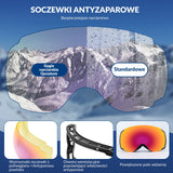 ROCKBROS Qunature Gogle Śnieżne Ochrona UV Podwójne Soczewki Przeciwmgielne-Q23-005 Gogle narciarskie