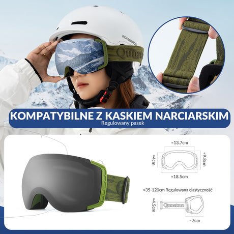 ROCKBROS Qunature Gogle Śnieżne Ochrona UV Podwójne Soczewki Przeciwmgielne-Q23-005 Gogle narciarskie